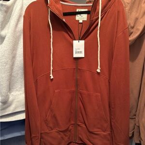 AMPERSAND AVE Rust Zip-Up Hoodie